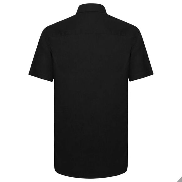 Russell Collection Mens Short Sleeve Easy Care Tailored Oxford Shirt / Black - Picture 2 of 4